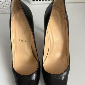 Christian Louboutin  black leather heels pumps